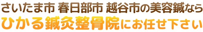 さいたま市 春日部市  越谷市の美容鍼なら「ひかる鍼灸整骨院」にお任せ下さい
